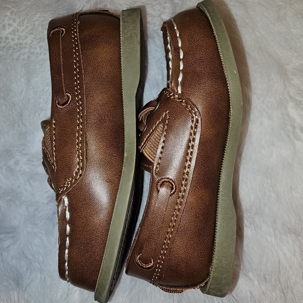 Carter’s Toddler Brown Loafer Boat Shoes Boys Dress Casual Sz 7T - Picture 5 of 7